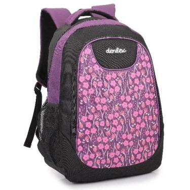 Imagem de Mochila Costas Feminina Flores Trabalho Dl9043 Denlex-Feminino
