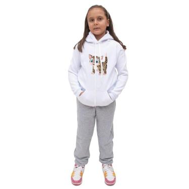 Imagem de Conjunto Moletom Infantil Estampa de Gatinho Menina-Feminino