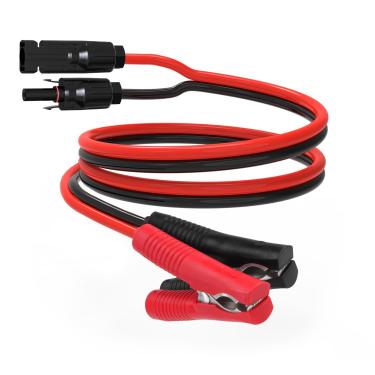 Imagem de ELFCULB Cabo de clipes de energia solar para jacaré, conector de painel solar 10AWG para braçadeiras jacaré, cabo de carregamento para carros, motocicletas, instalações solares ao ar livre (2 pés)