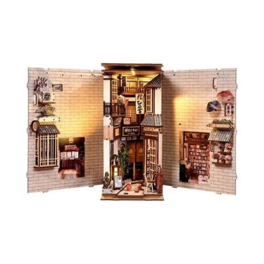 Imagem de Kit De Casa Miniatura DIY 3D De Madeira Para Canto De Livros, Suporte 