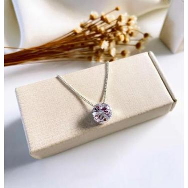 Imagem de Colar Ponto De Luz De Zircônia Banhado A Prata - Gtr Semijoias e acess