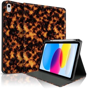 Imagem de TopPerfekt Capa para iPad 11th (A16) 11 polegadas 2025 / 10ª geração 11 polegadas 2022, capa fólio com design moderno de tartaruga com suporte para lápis, antiderrapante/antichoque - carapaça de