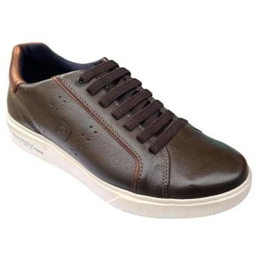 Imagem de Sapatênis Masc Pegada Flow Couro Marrom Cravo 111901-06