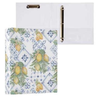 Imagem de Vuiyean Fichário azul francês com 3 anéis de 3 anéis de 3 cm com prancheta e bolsos, pasta de arquivo grande resistente para material escolar de escritório - Comporta 200 folhas