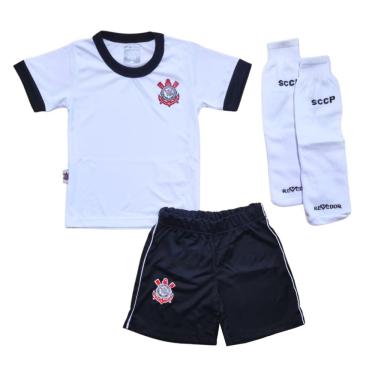 Imagem de Uniforme Infantil Corinthians Branco Artilheiro Oficial