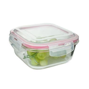 Imagem de Pote Marmita De Vidro Quadrado Com Tampa Hermética 800ml