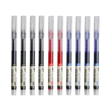 Imagem de Canetas De Gel Líquido Retas De 0,5mm Em 10 Cores, 10 Unidades, Secage