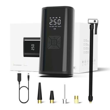 Imagem de Compressor de Ar Bomba Elétrica de Inflador De Pneu 150psi - Shark Blu