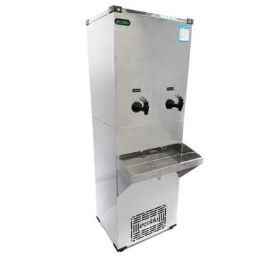 Imagem de Bebedouro industrial de agua gelada purificador de coluna em aço inox 