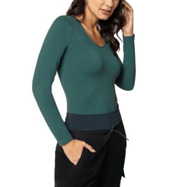 Imagem de Blusa Manga Longa Decote Redondo Feminina Adulto Loba 45184-001, Verde