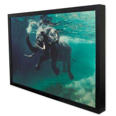 Imagem de Quadro Decorativo ElefanteSobre as Águas em Moldura Caixa - TaColado, 