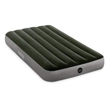 Imagem de INTEX 64777E Dura-Beam Standard Prestige Air Colchão: Fiber-Tech - Tamanho duplo - Bomba de bateria portátil - Altura da cama de 25,4 cm - Capacidade de peso de 136 kg, verde