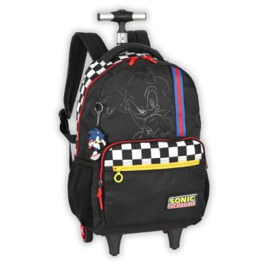 Imagem de Mochila Sonic de Rodas Filme Juvenil Desenho Meninos Escolar - Luxcel,
