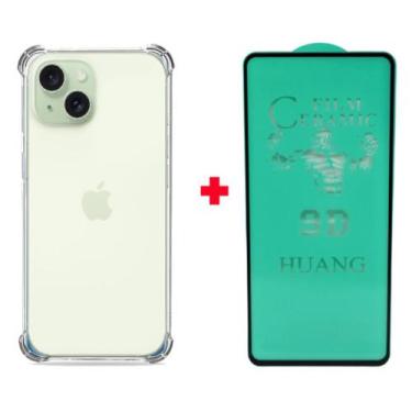 Imagem de Capa Anti Impacto Para Iphone 15 Plus + Pelicula Ceramica - Geral