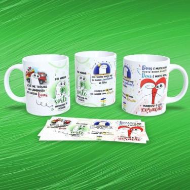 Imagem de Caneca de Porcelana Flork Musical Estampa 11 325ML Branca com Estampa 