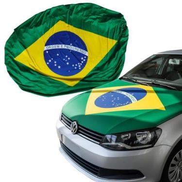 Imagem de Bandeira do Brasil para Capô de Carro em Poliéster Elástico 155x125cm 