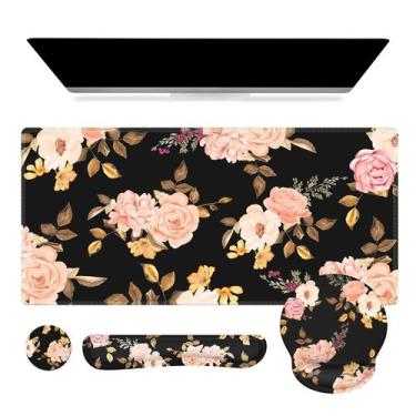 Imagem de Conjunto de suporte de pulso iCasso 4in1 XXL Desk Mat, mouse pad