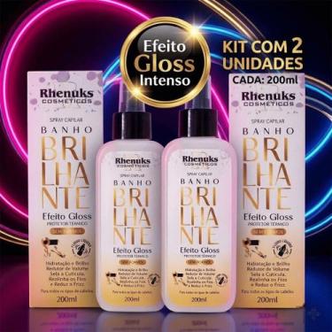 Imagem de Kit 2 Spray Banho Brilhante Rhenuks Efeito Gloss Selagem Capilar 200ml