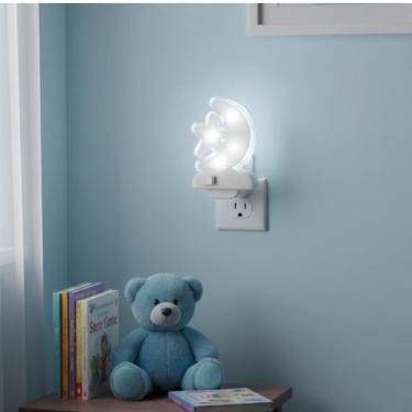 Imagem de Abajur Infantil Lua e Estrela de LED Noturno Bivolt Para Quarto Luminá