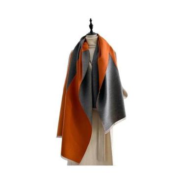 Imagem de Cachecol Feminino Longo De Lã Para Inverno, Quente, Tipo Cashmere, Cor