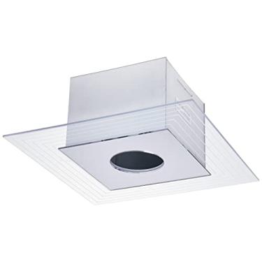 Imagem de Plafon de Sobrepor Quadrado Monaco com Difusor Espelho para 01 Lâmpada Bulbo Led E-27, TUALUX - 25x25 cm, Pequeno