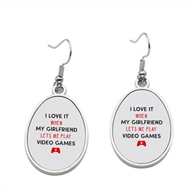 Imagem de Brinco I Love it when my Girlfriend lets me Play Video Games – Brincos pendentes para meninas – Presente de festa de aniversário dos namorados