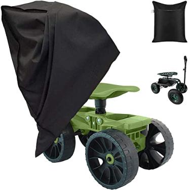 Imagem de Skyour Capa de assento de trabalho com rodinhas para carrinho de jardim resistente à prova d'água capa de scooter ajustável extensível alça de boi assento giratório capa de poeira para gramados ao ar livre jardas