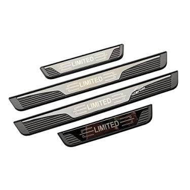 Imagem de GZBFTDH Protetor protetor de rasgo para peitoril da porta do carro, para acessórios Renault Clio IV 2014-2021, acabamento de placa de entrada de porta de aço