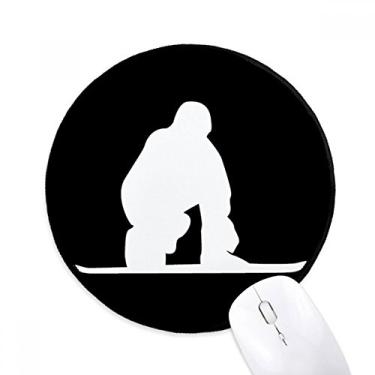Imagem de Tapete de mouse preto com contorno esportivo para skate para computador