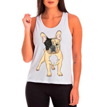 Imagem de Regata Buldog Francês Cachorro Pet Dog Branca Feminina05 - Design Cami