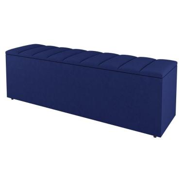 Imagem de Calçadeira Baú King Size Cora 190Cm Suede Azul - Desk Design