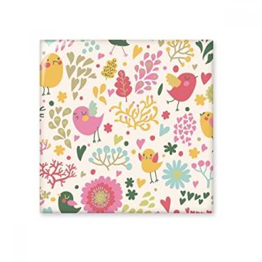 Imagem de Adesivo brilhante de azulejo de cerâmica com folhas de pássaro