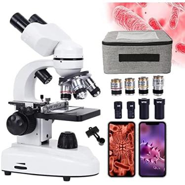 Imagem de Microscópio Biológico 30000X/50000X/70000X HD Com Estojo De Transporte, Conjunto De Microscópio Binocular Profissional Para Estudantes, Adultos, Ensino, Laboratório, Aquicultura, Iluminação LED Du