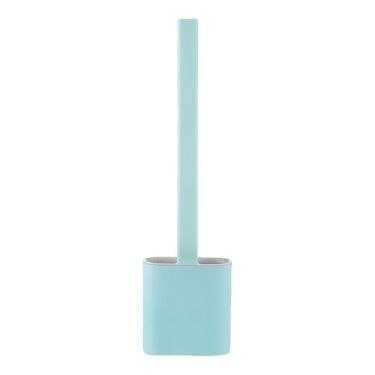 Imagem de Escova Sanitária Cerdas Silicone Limpa Vaso+ Suporte Parede