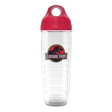 Imagem de Tervis Copo de copo isolado de parede dupla com logotipo universal Jurassic feito nos EUA mantém as bebidas frias e quentes, garrafa de água de 700 ml, clássico