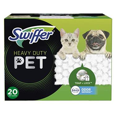 Imagem de Swiffer Refil de pano para varrer seco para animais de estimação com proteção contra odores Febreze, 20 unidades
