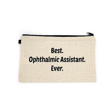 Imagem de Bolsa de maquiagem oftálmica, presente para assistente oftálmico, melhor assistente oftálmico de todos os tempos, bolsa de higiene pessoal, para ela, bolsa de maquiagem para mulheres, bolsa de , Branco