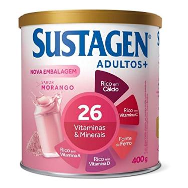 Imagem de Complemento Alimentar Sustagen Adultos+ Morango Lata 400g