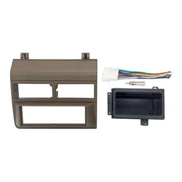 Imagem de Peças de instalação personalizada Brown Kit completo de painel Din único + kit de bolso + chicote de fios + adaptador de antena compatível com GMC Chevrolet 1988-1996 selecionado