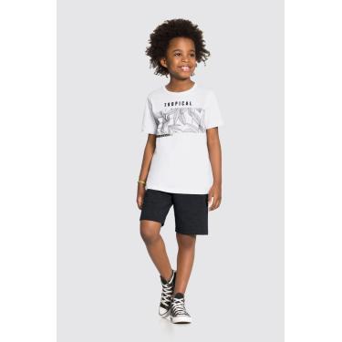Imagem de Infantil - Conjunto Alakazoo Bermuda e Camiseta Tropical Branco  menino