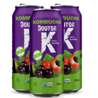 Imagem de Kit Com 03 - Kombucha Orgânica Sabor Açaí e Guaraná 350ml DRK