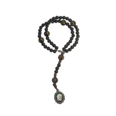 Imagem de Terço de Pulso Padre Pio - Preto