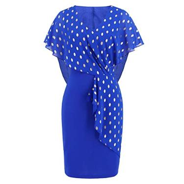 Imagem de Vestido de verão feminino de manga curta plus size mini vestido Y2K linha A vestido boutique vestido casual de comunhão, Azul, P