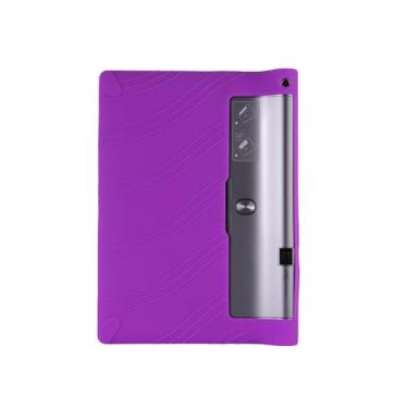 Imagem de INSOLKIDON Capa para tablet Lenovo Yoga Tab 3 Pro 10.1 YT3-X90F X90L Tab3 Plus YT-X703F X703L, cobertura total, ultrafina, de silicone, à prova de choque, leve (roxa)