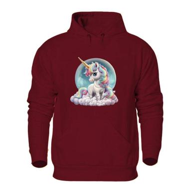Imagem de Blusa de Frio Feminina Abrigo Moletom Quentinho Estampa Unicornio Confortavel Macia
