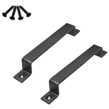 Imagem de Puxadores de porta de celeiro de 15,5 cm - Puxadores de portão para cercas de madeira porta deslizante de garagem - Puxador rústico estilo industrial de casa de fazenda - Puxadores externos e internos