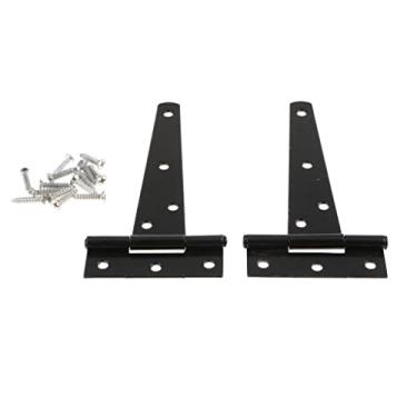 Imagem de Dobradiça em T resistente de 12,7 cm, 2 peças, dobradiças em T de ferro galvanizado para porta de metal de madeira, fácil instalação, forte resistência à corrosão - para portões de jardim, iate -