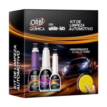 Imagem de Kit Limpeza Automotivo Orbi Pretinho + Lava Auto + Silicone Gel Aplica