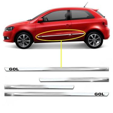 Imagem de Friso Lateral Slim Gol 2004 a 2017 Kit Cromado Personalizado 2 Portas 