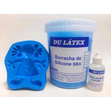 Imagem de Borracha de Silicone para moldes e formas  1kg - Cor Azul BBA + Catali